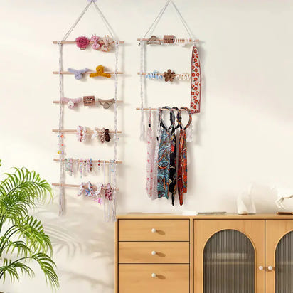 Macrame Claw Clip Organizer