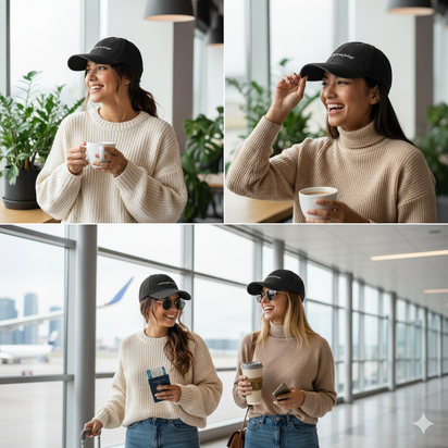 Catching Flights Not Feelings Denim Hat