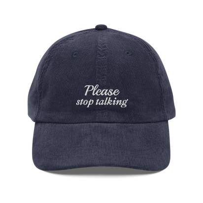 Dark Blue corduroy baseball hat with 